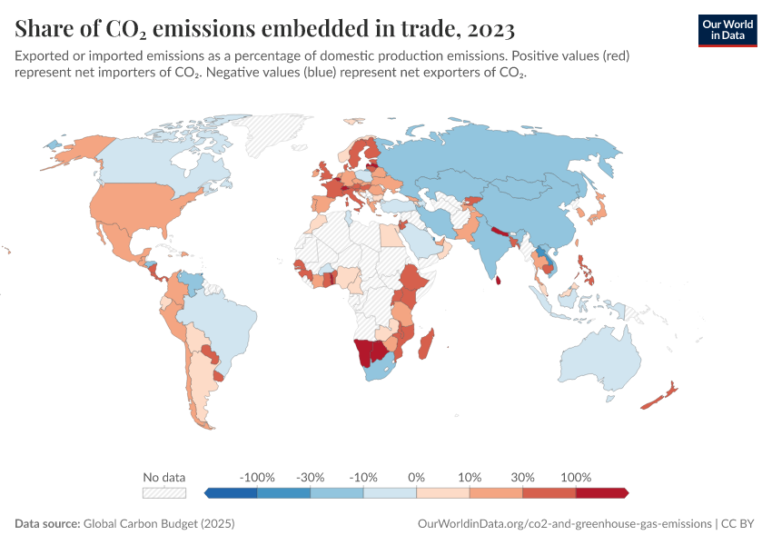 A thumbnail of the "Share of CO₂ emissions embedded in trade" chart