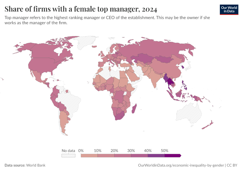 A thumbnail of the "Share of firms with a female top manager" chart